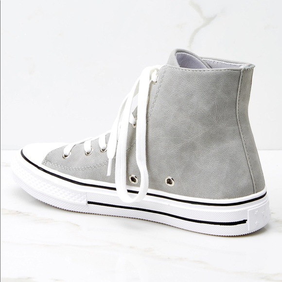 New in Box Grey High Top Sneakers - Picture 5 of 7